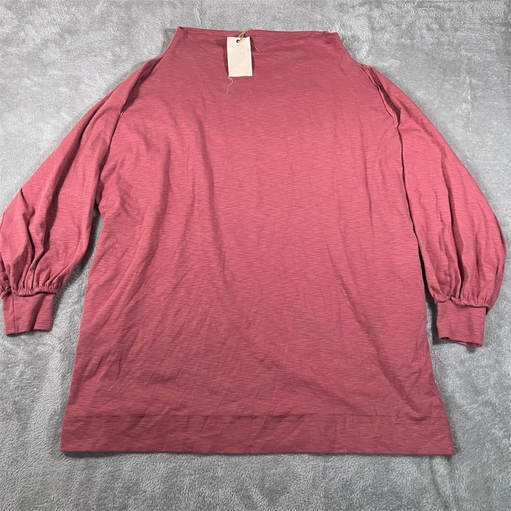Easel Tunic Dolman Long Sleeve Women's Red Top Size M Casual Solid NEW